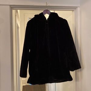 Black Faux Fur Coat
